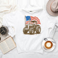 Vintage American Flag Tractor Hoodie