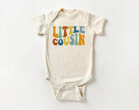 Little Cousin Onesie, Baby Bodysuit, Baby Shirt, Toddler Sweatshirt - Retro Matching Cousin Outfit, Family Baby Gift for Playdates & Photos