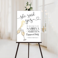 Personalized Boho Engagement Welcome Sign, Champagne Brunch & Bubbly Party Decor, Rustic Engagement Foamcore PVC Acrylic Polystyrene Poster