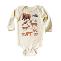 Forest Animals Onesie Baby Bodysuit, Baby Shirt, Toddler Sweatshirt, Cute Woodland Wildlife Outfit, Nature Baby Gift, Outdoor Animal Clothes