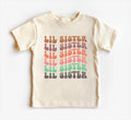 Retro Lil Sister Onesie Baby Bodysuit, Baby Shirt, Toddler Sweatshirt, Rainbow Sibling Outfit, Cute Little Sister Gift, Matching Family Look