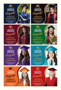 Personalized Graduation Yard Sign 2025 with Photo, Graduate Picture Sign, Class of 2025, Custom Graduation 2025 Yard Sign with Metal H-Stake