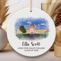 Graduation Ornament, Custom Watercolor Photo Ceramic Keepsake, College or High School Grad Gift, Christmas Ornament, Graduation 2025 Memory