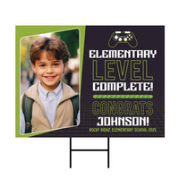 Personalized Kid Elementary Graduation 2025 Yard Sign with Photo, Preschool Sign, Class of 2025, Custom Grad Lawn Signage with Metal H-Stake