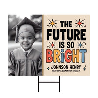 Personalized Kid Elementary Graduation 2025 Yard Sign with Photo, Preschool Sign, Class of 2025, Custom Grad Lawn Signage with Metal H-Stake