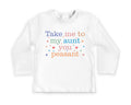 Take Me to My Aunt Peasant Onesie, Baby Bodysuit, Baby Shirt, Toddler Sweatshirt - Funny Vintage Minimalist Baby Outfit, Cute Sarcastic Gift