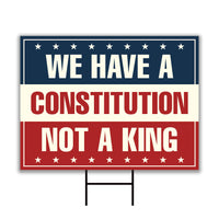 No Kings In America Yard Sign - Resist Hate Lawn Sign, Anti-Trump Sign, Resist Racism, Resist Fascism Yard Sign with Metal H-Stake
