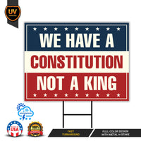 No Kings In America Yard Sign - Resist Hate Lawn Sign, Anti-Trump Sign, Resist Racism, Resist Fascism Yard Sign with Metal H-Stake