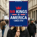 No Kings In America Protest Sign, Anti-Trump Resistance