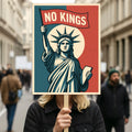 No Kings In America Protest Sign, Anti-Trump Resistance