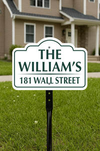 7x10 Inch Custom Address Metal Yard Sign with 16" Stake, Personalized House Number