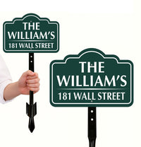 7x10 Inch Custom Address Metal Yard Sign with 16" Stake, Personalized House Number
