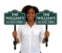 7x10 Inch Custom Address Metal Yard Sign with 16" Stake, Personalized House Number