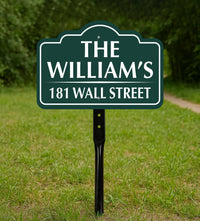 7x10 Inch Custom Address Metal Yard Sign with 16" Stake, Personalized House Number