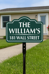 7x10 Inch Custom Address Metal Yard Sign with 16" Stake, Personalized House Number