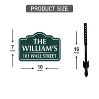 7x10 Inch Custom Address Metal Yard Sign with 16" Stake, Personalized House Number