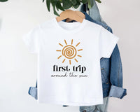 First Trip Around the Sun Onesie, Baby Bodysuit, Baby Shirt, Toddler Sweatshirt - Boho First Birthday, One Year Old Gift, Space Party Look