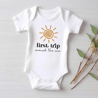 First Trip Around the Sun Onesie, Baby Bodysuit, Baby Shirt, Toddler Sweatshirt - Boho First Birthday, One Year Old Gift, Space Party Look