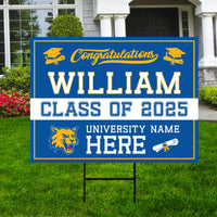 Personalized College Graduation 2025 Yard Sign, College Logo, Class of 2025, Custom Graduate School University Lawn Sign with Metal H-Stake
