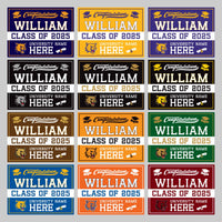 Personalized College Graduation 2025 Yard Sign, College Logo, Class of 2025, Custom Graduate School University Lawn Sign with Metal H-Stake