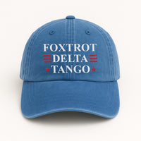 Foxtrot Delta Tango Embroidered Hat, Gift For Anti MAGA, Anti-Trump Hat