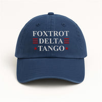 Foxtrot Delta Tango Embroidered Hat, Gift For Anti MAGA, Anti-Trump Hat