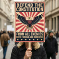 Defend the Constitution Protest Sign, Anti-Trump Resistance