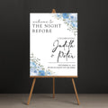 The Night Before Welcome Sign, Rehearsal Dinner Wedding Sign, Custom Foamcore PVC Acrylic Polystyrene Poster, Elegant Floral Entry Decor