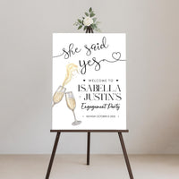 Personalized Boho Engagement Welcome Sign, Champagne Brunch & Bubbly Party Decor, Rustic Engagement Foamcore PVC Acrylic Polystyrene Poster