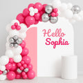 Personalized Happy Birthday Name Wall Decal, Happy Birthday Party Backdrop Custom Name Sticker, Cat Theme Vinyl Decal for Balloon Arch