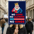 No Kings In America Protest Sign, Anti-Trump Resistance, Political Activist Poster