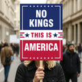 No Kings, No Dictators Protest Sign, Anti-Trump Resistance, Political Activist Poster