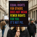Equal Rights, No Kings In America Protest Sign, Anti-Trump Resistance