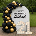 Personalized Happy Birthday Name Wall Decal, Happy Birthday Party Backdrop Custom Name Sticker, Vinyl Decal Happy Birthday for Balloon Arch