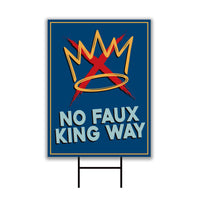 No Kings In America Yard Sign - No Faux King Way Lawn Sign, Anti-Trump Sign, Resist Racism, Resist Fascism Yard Sign with Metal H-Stake