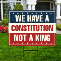 No Kings In America Yard Sign - Resist Hate Lawn Sign, Anti-Trump Sign, Resist Racism, Resist Fascism Yard Sign with Metal H-Stake