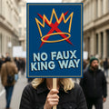 No Kings In America Protest Sign, Anti-Trump Resistance