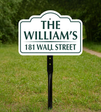 7x10 Inch Custom Address Metal Yard Sign with 16" Stake, Personalized House Number