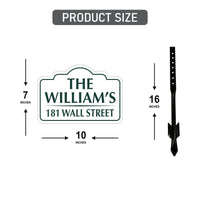 7x10 Inch Custom Address Metal Yard Sign with 16" Stake, Personalized House Number
