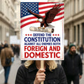 Defend the Constitution, No Kings In America Protest Sign, Anti-Trump