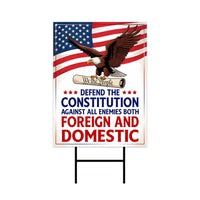 Defend the Constitution, No Kings In America Protest Yard Sign - Resist, Anti-Trump
