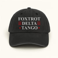Foxtrot Delta Tango Embroidered Hat, Gift For Anti MAGA, Anti-Trump Hat