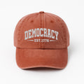 Democracy No Kings In America Embroidered Hat, Gift For Anti MAGA, Anti-Trump Hat