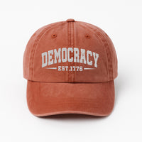 Democracy No Kings In America Embroidered Hat, Gift For Anti MAGA, Anti-Trump Hat
