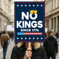 No Kings In America Protest Sign, Anti-Trump Resistance