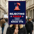 No Kings In America Protest Sign, Anti-Trump Resistance, Political Activist Poster