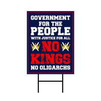 No Kings No Oligarchs In America Yard Sign - Resist Hate Lawn Sign