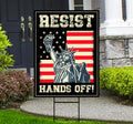 Hands Off Protest Yard Sign - Resist Hate Lawn Sign, Anti-Trump Sign