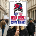 Stars Stripes And Equal Rights Protest Sign, Anti-Trump Resistance, Political Activist Rally Sign, Resist Fascism Protest Poster