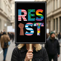 Resist, No Kings In America Protest Sign, Anti-Trump Resistance, Political Activist Poster, Rally Sign, Resist Fascism Protest Poster